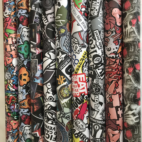 JDM – autocollant enroulé de voiture, Graffiti, crâne de dessin animé, pour moteur de véhicule, ordinateur portable, DIY bricolage, autocollant adhésif, libération de bulles d'air ► Photo 1/1