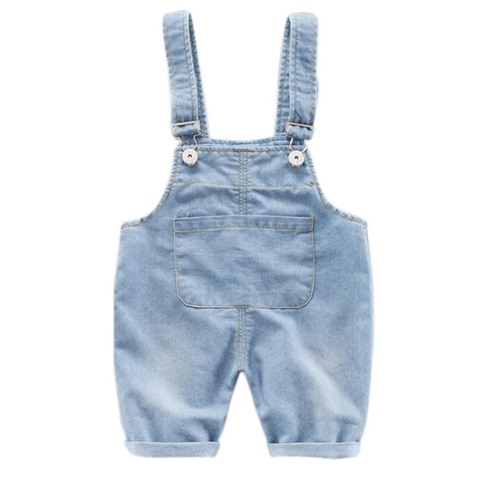 Pantalon à bretelles en Denim pour nouveau-né, vêtement en coton élastique pour bébé fille et garçon ► Photo 1/6