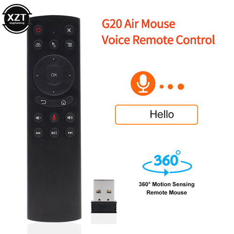 Télécommande intelligente à commande vocale, modèle G20 Gyro, apprentissage IR, 2.4 ghz, sans fil, pour PC HTPC X96 Mini H96 MAX X99, Android TV Box ► Photo 1/6