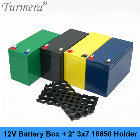 Boîte de stockage de batterie au Lithium Turmera 12V 18650 avec supports 2*3x7 pour alimentation sans interruption 7Ah-23Ah et utilisation de la batterie e-bike ► Photo 1/6