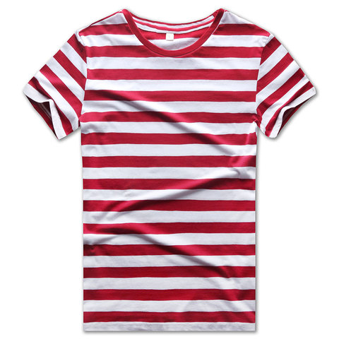 Zecmos t-shirt manches courtes rondes pour femmes, rayures arc-en-ciel rouge et blanc, Cool, été décontracté ► Photo 1/6