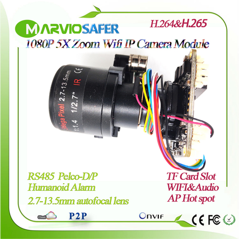 Nouveau 960 P 1.3MP WIFI IP PTZ Module de caméra réseau motorisé auto focal 2.7-13.5mm 5X assiettes premier âge TF emplacement pour cartes RS485 Onvif RTSP ► Photo 1/2