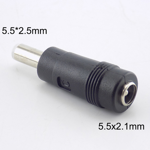 Adaptateur de connecteur d'alimentation cc pour ordinateur portable, 2 pièces, 5.5x2.1mm femelle à 5.5x2.5mm mâle 5.5x2.1 femelle à mâle 5.5x2.5 ► Photo 1/4