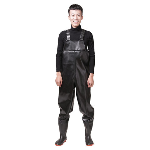 Cuissardes de pêche à la mouche imperméable Wading pantalons et bottes vêtements de chasse et chaussures antidérapantes salopette d'extérieur X284G + ► Photo 1/6