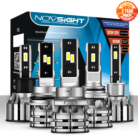 NOVSIGHT H11 Led 80W 15000LM H4 H7 H1 H3 H13 9003 9005 9006 9007 9012 Décodeur Mini Taille D'ampoules De Phare de Voiture 6500K Auto Led Ampoule ► Photo 1/6