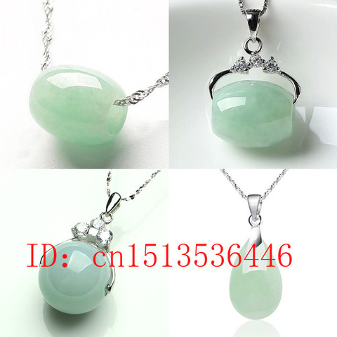 Pendentif en perles d'émeraude naturelle en Jade, bijoux porte-bonheur, accessoires de mode, amulette sculptée à la main, pour hommes et femmes, 13mm ► Photo 1/5