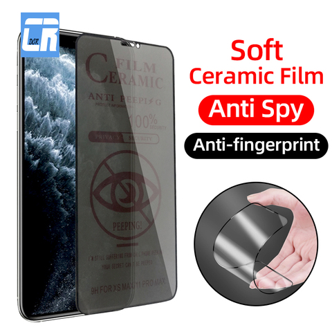 Film en céramique souple Anti-empreinte digitale mat pour iPhone 7 8 6S Plus protecteur d'écran sur iPhone X 11 12 Pro XS MAX XR SE Film ► Photo 1/6