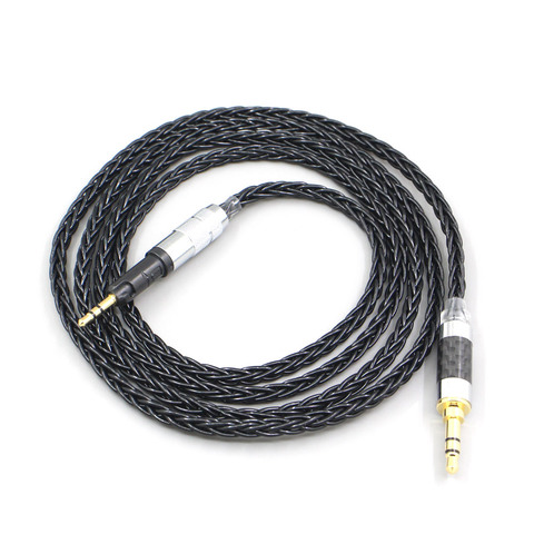 Câble d'écouteurs noir plaqué argent 4.4mm XLR 8 Core pour ATH-M50x Audio Technica ATH-M40x ATH-M70x LN006585 ► Photo 1/6