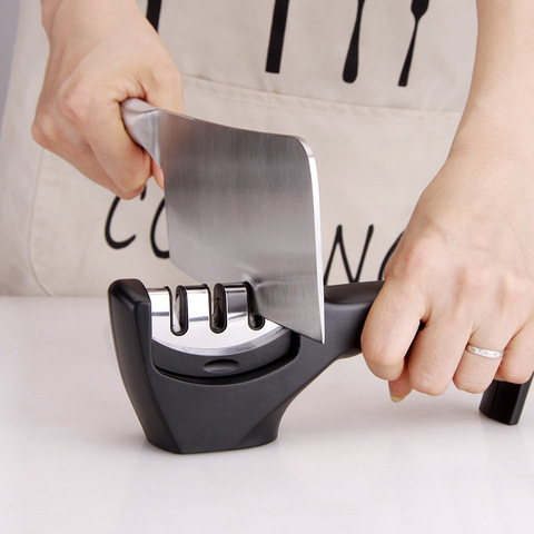 Professionnel 3 étapes aiguiseur de couteau cuisine affûtage pierre tungstène acier céramique cuisine couteaux accessoires ► Photo 1/6