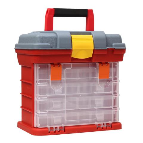 Portable 4 Couches boîte En Plastique Boîte De Pêche Grande pièces vis boîte de rangement De Stockage De Pêche Leurres Outils Accessoires boîte à outils ► Photo 1/6