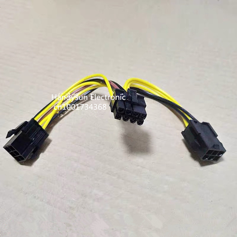 Carte graphique séparateur en Y 18awg, adaptateur d'alimentation pour GPU/CPU 8 broches MaleTo double 6 broches femelle PCI-E 8 broches à 2x6 broches ► Photo 1/5