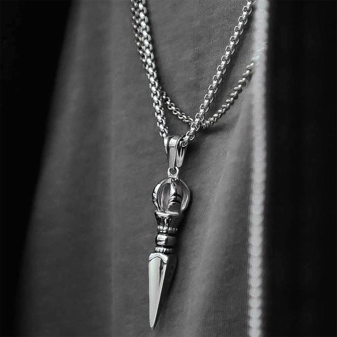 Mcilroy Punk Style Fer de Lance Conception Pendentifs Collier Pour Homme De Mode En Acier Inoxydable Chaîne Bijoux Hommes Femme Ras Du Cou bijoux ► Photo 1/6