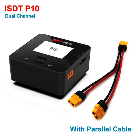 Chargeur d'équilibre de batterie double canal ISDT P10 250WX2 pour modèles Lilon LiPo LiHV NiMH Pb RC avec câble de chargement parallèle ► Photo 1/6