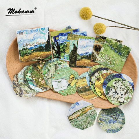 45 Pcs/lot Mignon Van Gogh Peinture À L'huile Mini Papier Autocollant Décoration Diy Ablum Journal Scrapbooking Étiquette Autocollant Kawaii Papeterie ► Photo 1/5