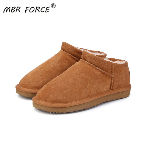 MBR FORCE – bottes de neige classiques australiennes pour femme, chaussures plates en cuir, résistantes à la chaleur, de haute qualité, grande taille, pour l'hiver ► Photo 1/6