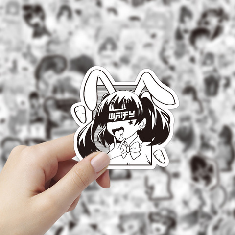 Hentai – autocollants de dessin animé lapin fille, étiquette Graffiti, Sexy, pour Snowboard, ordinateur portable, bagage, réfrigérateur, DIY bricolage, 100 pièces ► Photo 1/5