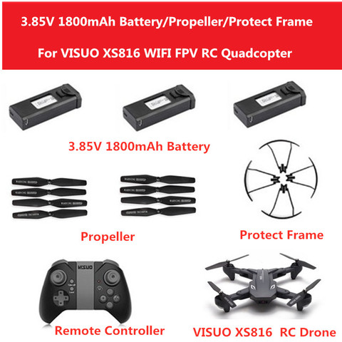 VISUO – cadre de protection d'hélice pour Drone XS816 RC, batterie 3.7V 1800mAh, télécommande XS816, accessoires et pièces de rechange ► Photo 1/6