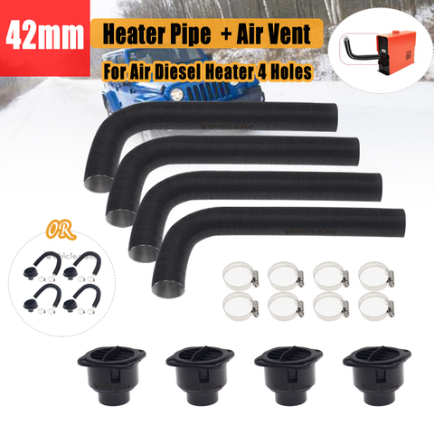 Ensemble de 42mm voiture camion chauffage conduit conduit conduit chaud sortie d'air évent tuyaux Clips pour stationnement Diesel chauffage Webasto Eberspacher ► Photo 1/6