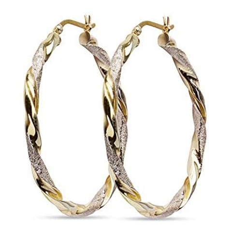 Huitan – boucles d'oreilles torsadées pour femmes, bijoux tendance, couleur or, cadeaux délicats, Style polyvalent, offre spéciale ► Photo 1/6