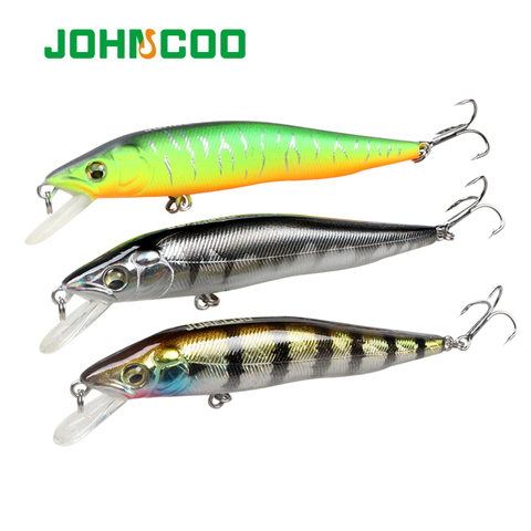 JOHNCOO 100mm 10g leurre de pêche vairon manivelle Wobbler basse nagbait appât artificiel appât dur ► Photo 1/6