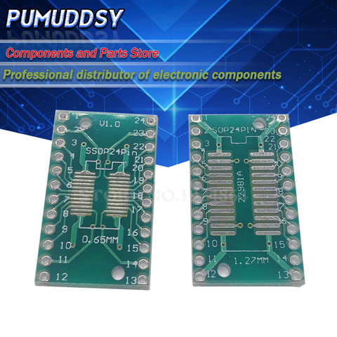 10 pièces SOP24 SSOP24 TSSOP24 à DIP24 PCB Pinboard SMD pour tremper 0.65mm/1.27mm à 2.54mm ► Photo 1/3