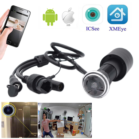 Caméra audio de sécurité IP de porte et de cour 1080P, dispositif de sécurité pour porte, armoire, FishEye, objectif Mini Peephole, CCTV P2P, Onvif, application icsee ► Photo 1/6