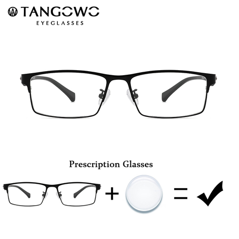 TANGOWO mâle Prescription lunettes Grade verre degré lunettes alliage + TR90 lunettes cadre hommes myopie lunettes optique lunettes ► Photo 1/1