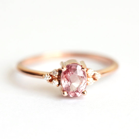 Huitan – bagues de princesse en Zircon cubique Rose AAA, accessoires de fiançailles, petites bagues délicates ► Photo 1/6