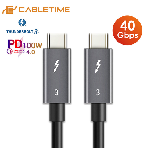 Câble USB C vers USB C PD 100W Thunderbolt 3 certifié 40Gbps Type C vers C USB3.1 câble PD rapide pour Macbook Pro Charge rapide C024 ► Photo 1/6
