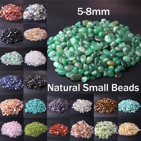 Perles en pierre naturelle colorées, différentes puces pour gravier, pour aquarium, décoration de 5-8MM 20 50 100G ► Photo 1/6