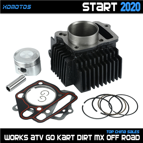 Kit de joint de cylindre et Piston de moto en acier, alésage de 52.4mm pour les moteurs horizontaux lifan 125cc LF125 Dirt Pit Bike Monkey Bike ATV ► Photo 1/6