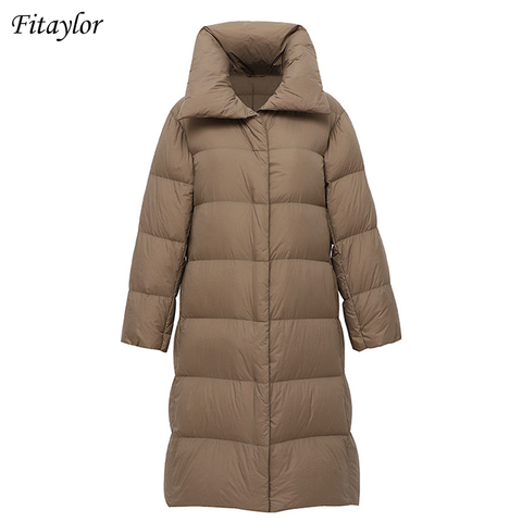 Fitaylor – manteau Ultra léger rembourré en duvet de canard blanc pour femme, doudoune à revers, pardessus chaud pour la neige, 90% ► Photo 1/6