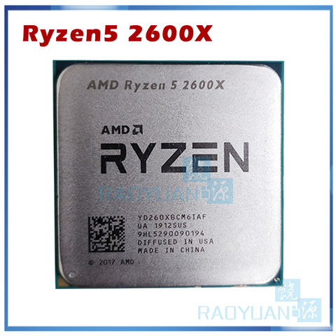 Processeur AMD Ryzen 5 2600X, 3.6 GHz, 6 cœurs, 12 threads, 95W, prise AM4 ► Photo 1/1