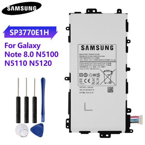 100% D'origine Tablet Batterie SP3770E1H Pour Samsung N5100 N5120 Galaxy Note 8.0 N5110 Véritable Remplacement Batteries 4600 mah ► Photo 1/6