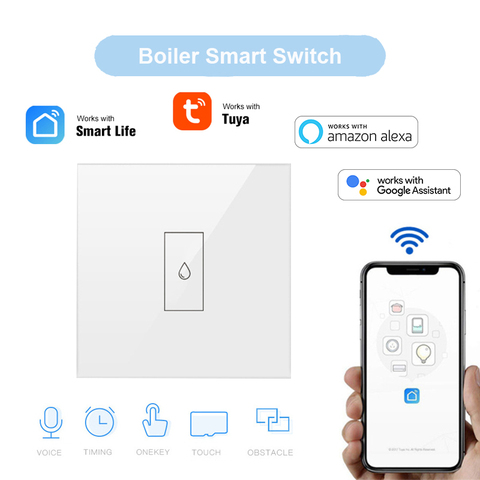 Interrupteur de chauffe-eau wi-fi EU, interrupteur de chauffe-eau, contrôle à distance, minuterie intelligente, Google Home, Alexa Siri ► Photo 1/6