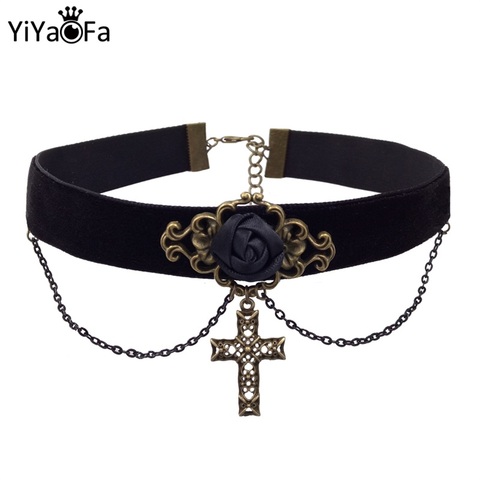 YiYaoFa-collier croisé Vintage pour femmes, collier ras du cou, pendentif jésus, accessoires, DD-18 ► Photo 1/6