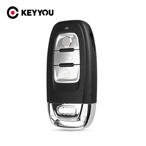 KEYYOU-coque de clé télécommande intelligente à 3 boutons, coupe/non découpée, pour voiture Audi A4L, A3, A5, A6, A8, Quattro Q5, Q7, 2007-2016 ► Photo 1/6
