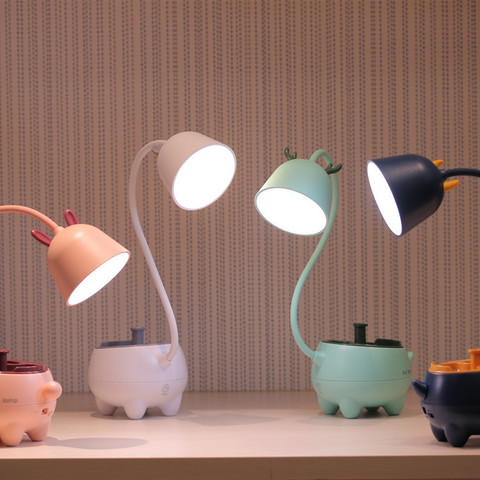 Lampe de Table LED avec chargeur USB intelligent, 3 Modes d'éclairage, luminosité réglable, lampe de bureau, cadeau pour enfants, nouveau ► Photo 1/6