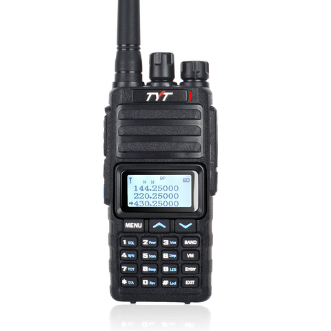 Émetteur-récepteur de talkie-walkie à trois bandes UHF VHF 128ch 220-260MHz 136-174 et 400-470MHz émetteur-récepteur de TH-350 de TYT de radio bidirectionnelle tenu dans la main ► Photo 1/1