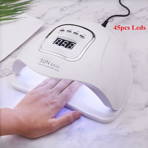 SUN X5 MAX 80W LED UV lampe sèche-ongles 45 LED professionnel pour le séchage Gel vernis 10/30/60/99s minuterie capteur automatique Machine d'art des ongles ► Photo 1/6