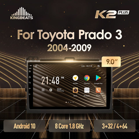 KingBeats Android 10 octa-core unité de tête HU 4G en tableau de bord autoradio multimédia lecteur vidéo Navigation GPS pour Toyota Land Cruiser Prado 120 2004 - 2009 aucun dvd 2 din Double Din Android autoradio 2din ► Photo 1/6