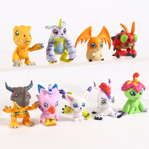 Figurines Digimon en PVC à l'effigie des personnages numériques du dessin animé, jouets modèles AGUMON GERYMON, 9 pièces/ensemble ► Photo 1/1