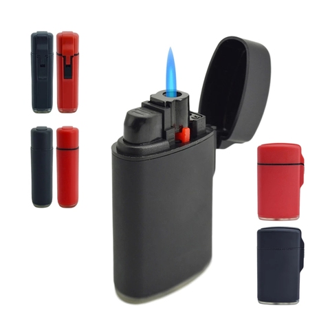 Survie en plein air Compact Jet torche étanche briquet silicone coupe-vent rechargeable Butane gaz briquet Mini cigare Gadgets hommes ► Photo 1/6