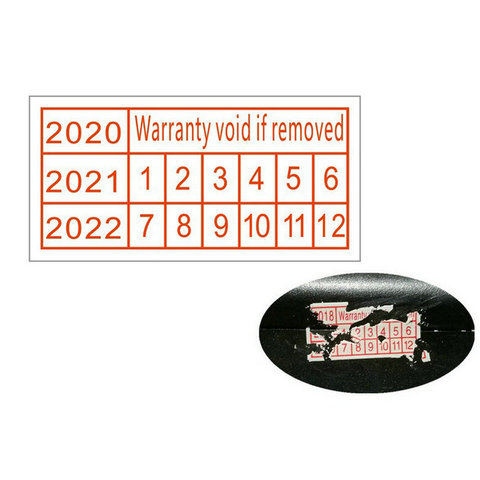 1100 pièces de garantie nul si retiré Fragile autocollant sceau de sécurité 2022 2023 an en taille 20*10mm couleur rouge Rectangle forme ► Photo 1/6