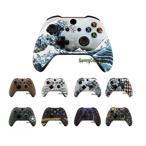 Coque avant de pièces de rechange Soft Touch à motifs personnalisés pour contrôleur Xbox One X & One S modèle 1708 ► Photo 1/6