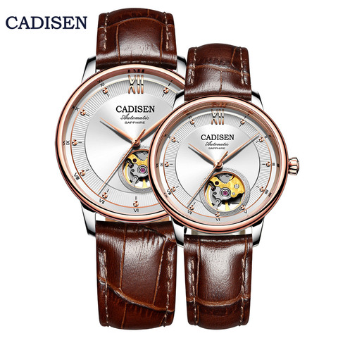 CADISEN hommes montres de marque supérieure de luxe automatique montre Couple mécanique dames pour amant horloge mis5 90S5 Ultra-mince montres ► Photo 1/6