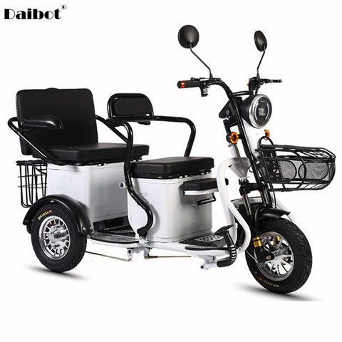 Moto électrique pour adultes/handicapés 3 roues, vélo électrique 600W 48V/60V, Scooter électrique, batterie amovible ► Photo 1/6