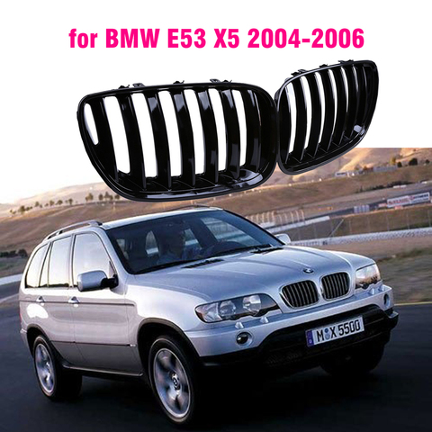 Calandre noire brillante pour BMW E53 X5 2004 2005 2006, accessoire de voiture ► Photo 1/4