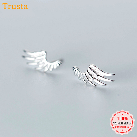 Trusta femmes 100% 925 bijoux en argent Sterling mode charme ange ailes boucles d'oreilles cadeau d'anniversaire pour les filles enfants dame DS1519 ► Photo 1/5