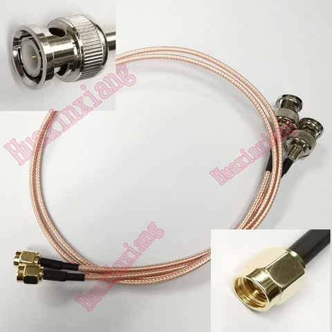 Lot de connecteurs BNC mâle à SMA-J carlin mâle, câble pigmentaire d'extension Coaxial RF RG316 plaqué argent 50CM/1M/2M, 5 pièces/lot ► Photo 1/3